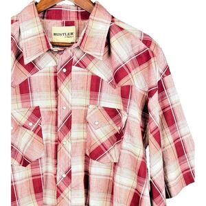 Rustler by Wrangler Western Pearl Snap Plaid Short Sleeve Shirt 3XL New